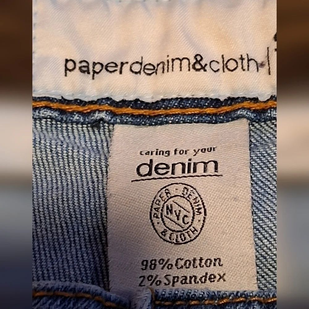 Paper Denim & Cloth Medium Wash Distressed Straight Men's Denim Jean Sz. 44x28